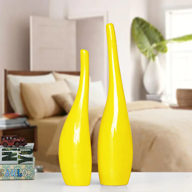 Nordic Gold Plating Ceramic Vases Model Room Home Decor - Hominco