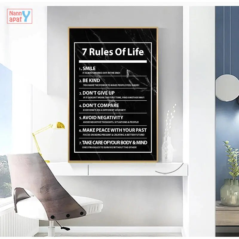 Brazil 7 Rules of Life Letter Canvas Painting - Hominco