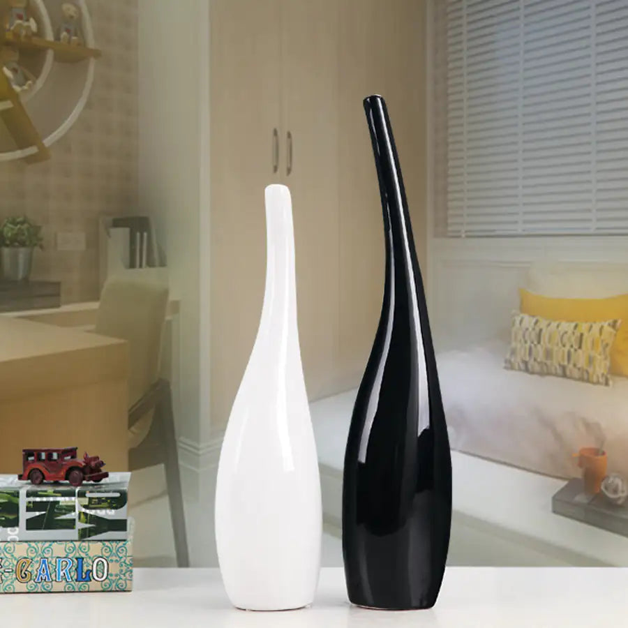 Nordic Gold Plating Ceramic Vases Model Room Home Decor - Hominco