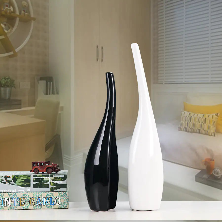 Nordic Gold Plating Ceramic Vases Model Room Home Decor - Hominco