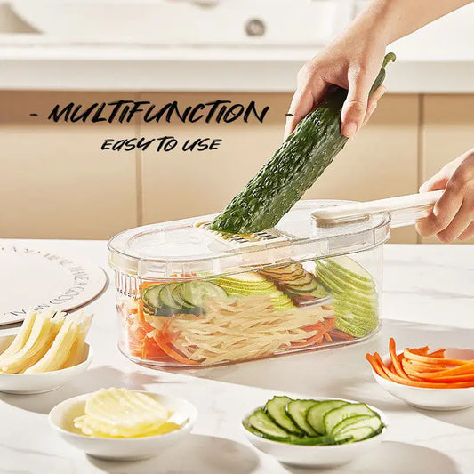 Multifunction Vegetable Cutter With Basket And Brush - Hominco