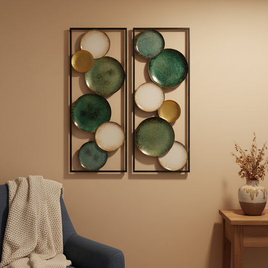 Coastal Abstract Geometrical Metal Wall Art