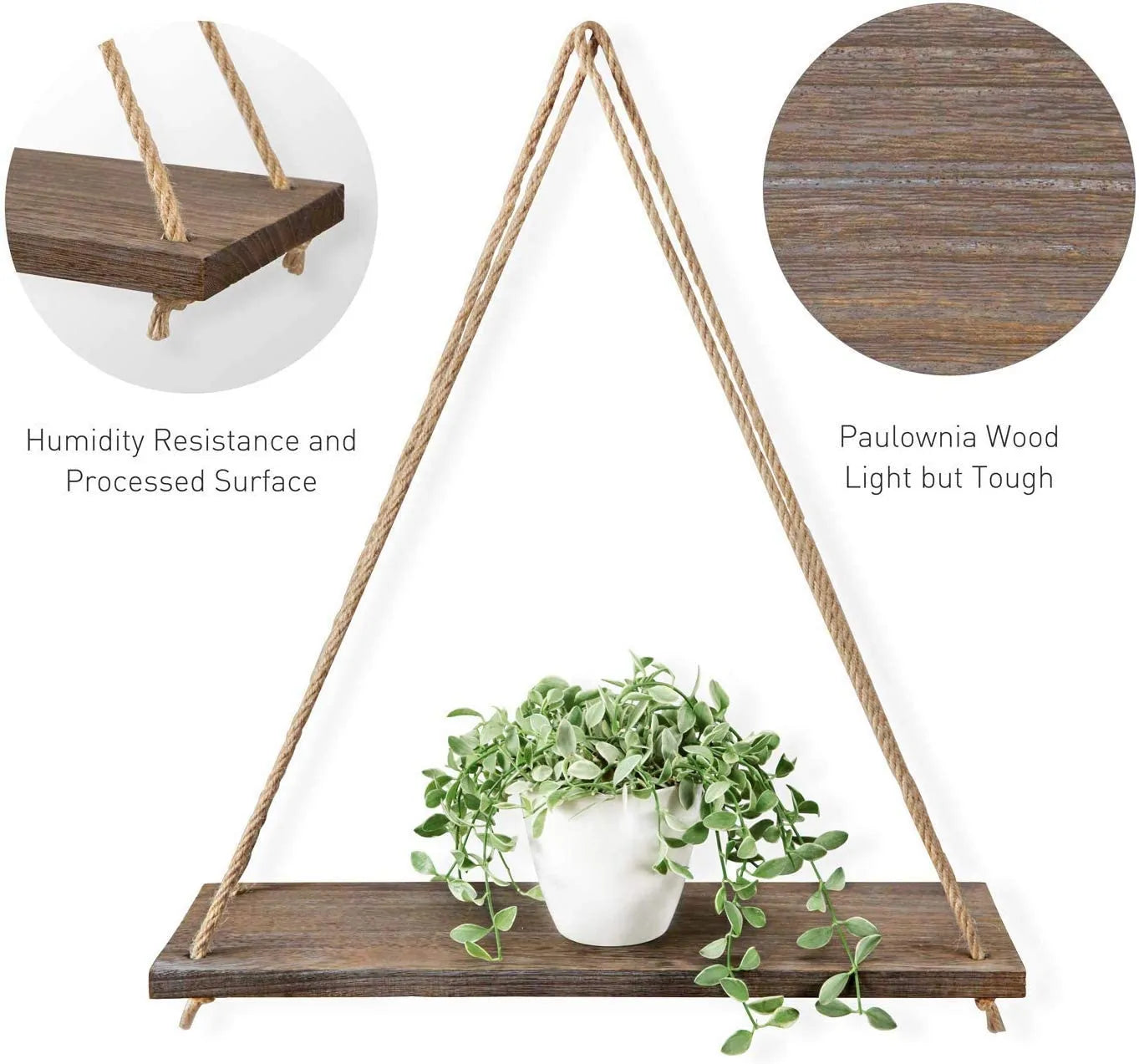 Wooden Rope Swing Wall Hanging - Hominco