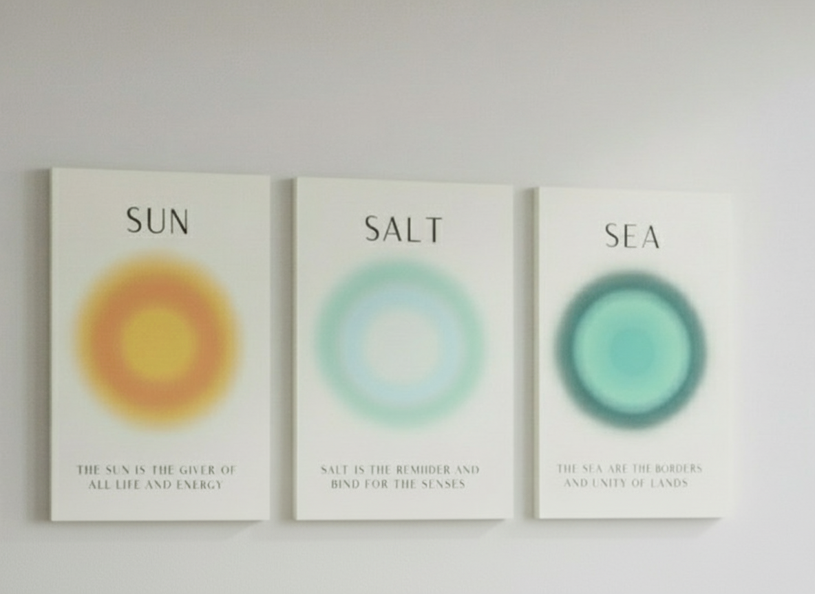 Sun Salt Sea Set of 3 Aura Beach Wall Art