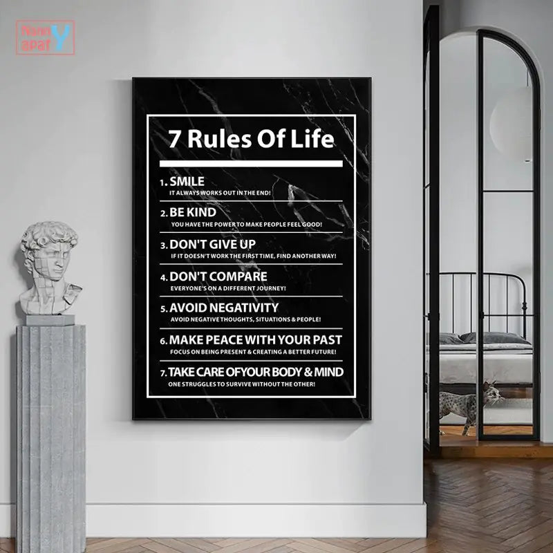 Brazil 7 Rules of Life Letter Canvas Painting - Hominco