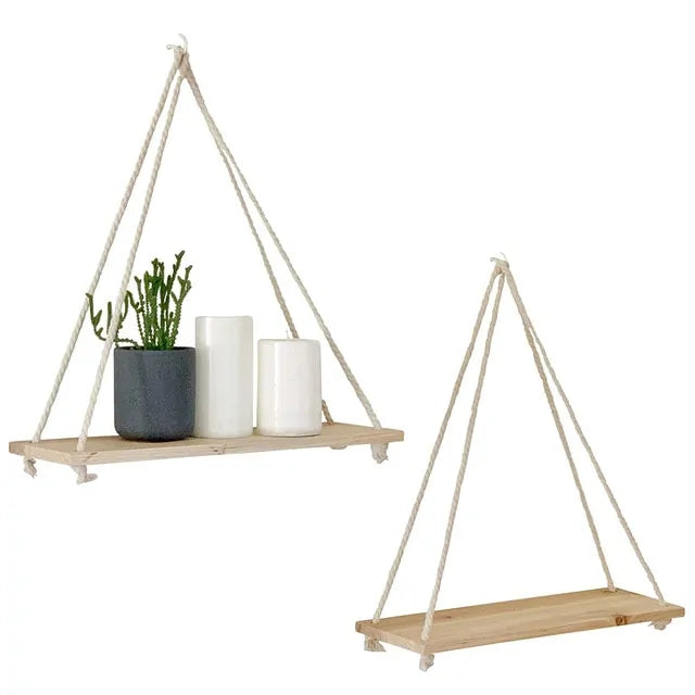 Wooden Rope Swing Wall Hanging - Hominco