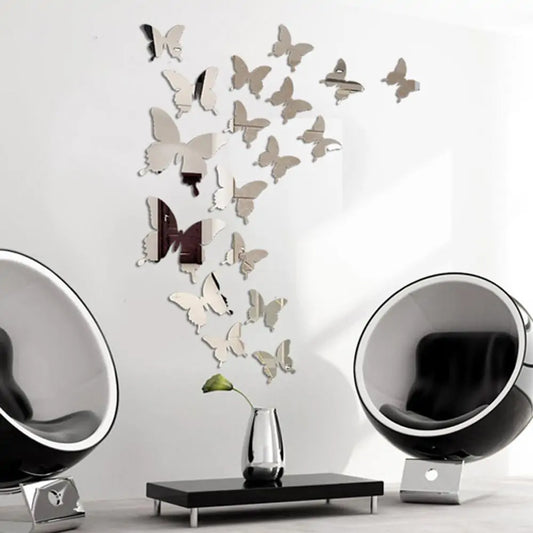 Mirror Wall 3D Butterflies Decal Sticker - Hominco