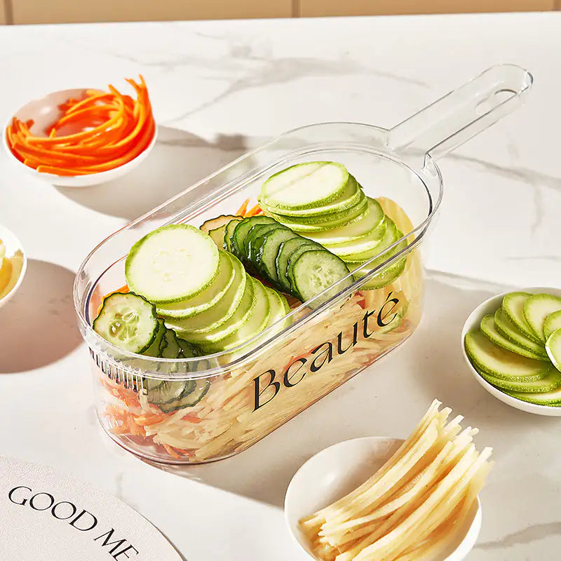 Multifunction Vegetable Cutter With Basket And Brush - Hominco