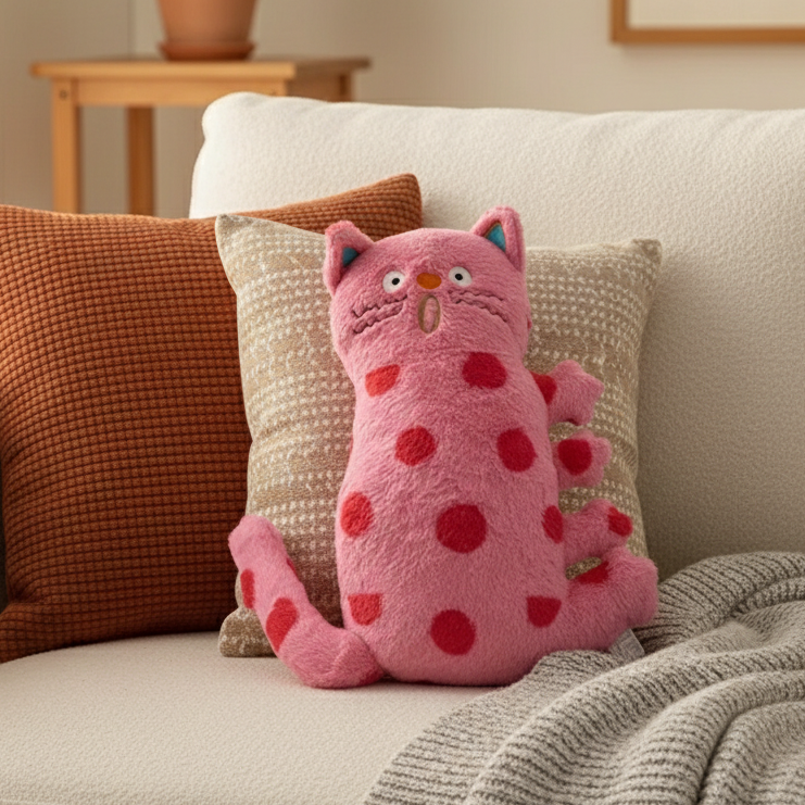 Cute Cat Pillow for Living Room Sofa Cushion
