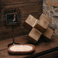 Rustic 3 Wick Wooden Dough Bowl Candle