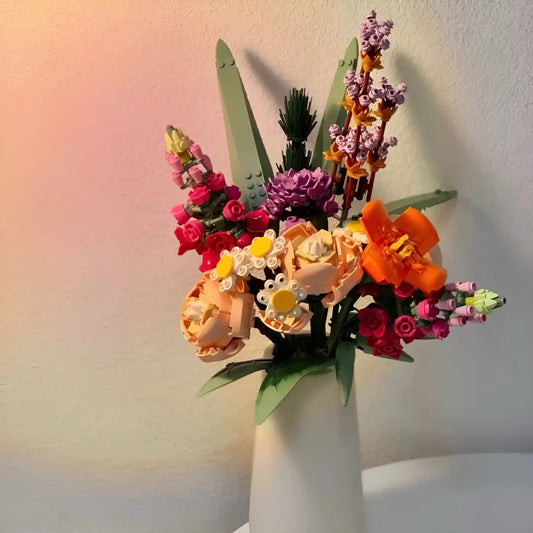 Romantic Rose Flower Bouquet Building Blocks - Hominco