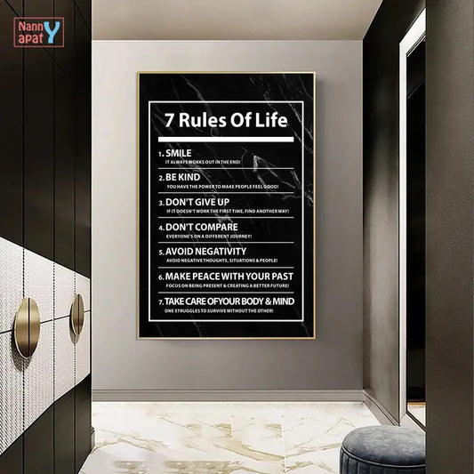 Brazil 7 Rules of Life Letter Canvas Painting - Hominco