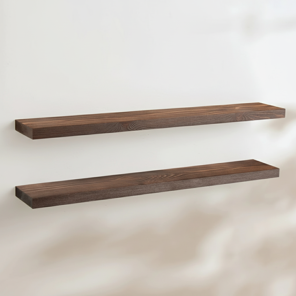 Rustic Wooden Floating Shelves