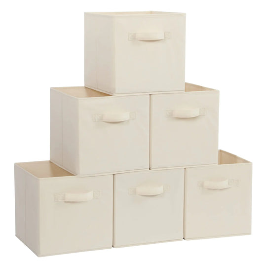 Foldable Storage Cubes with Fabric Handles