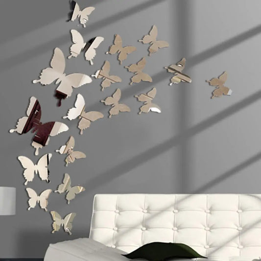 Mirror Wall 3D Butterflies Decal Sticker - Hominco