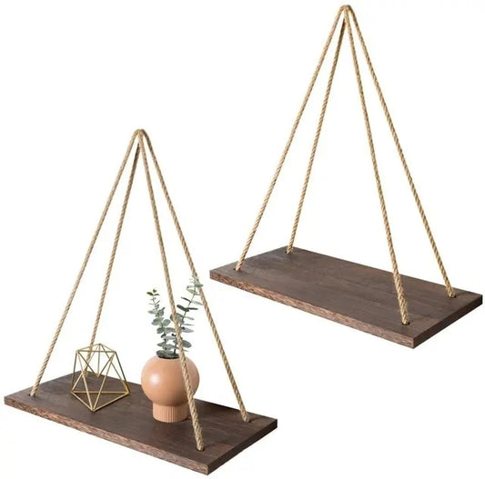 Wooden Rope Swing Wall Hanging - Hominco