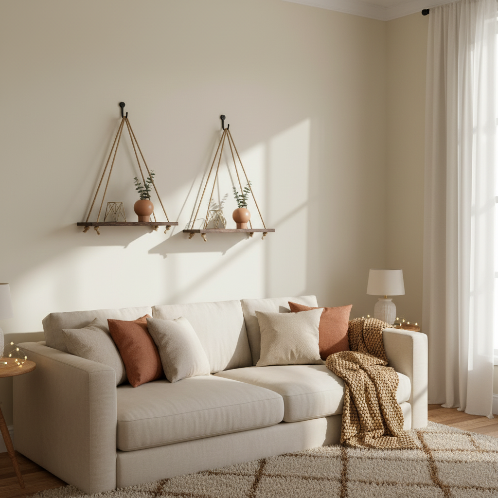 Wooden Rope Swing Wall Hanging