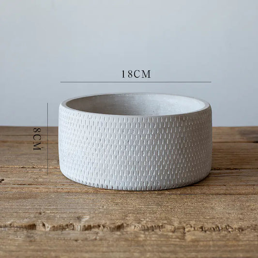 Vintage Cylindrical Cement Planter for Plants