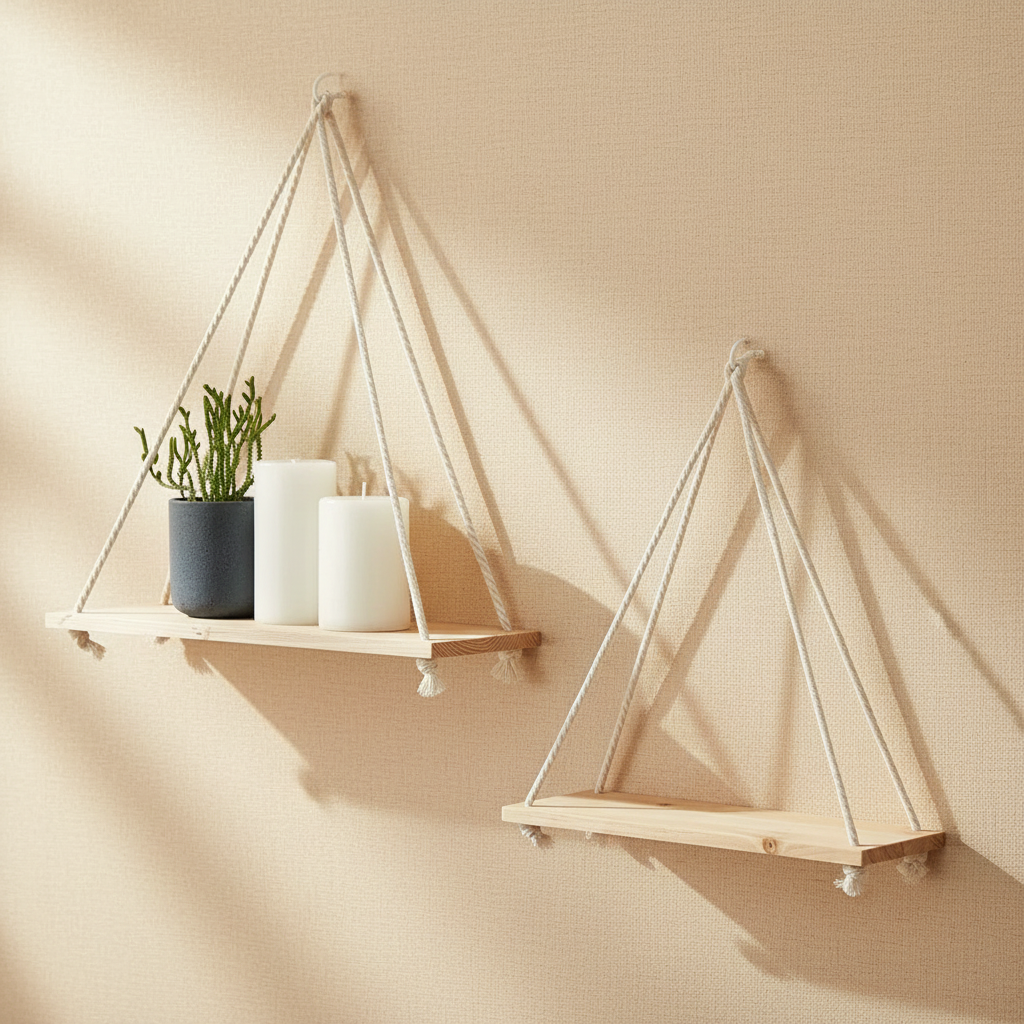 Wooden Rope Swing Wall Hanging