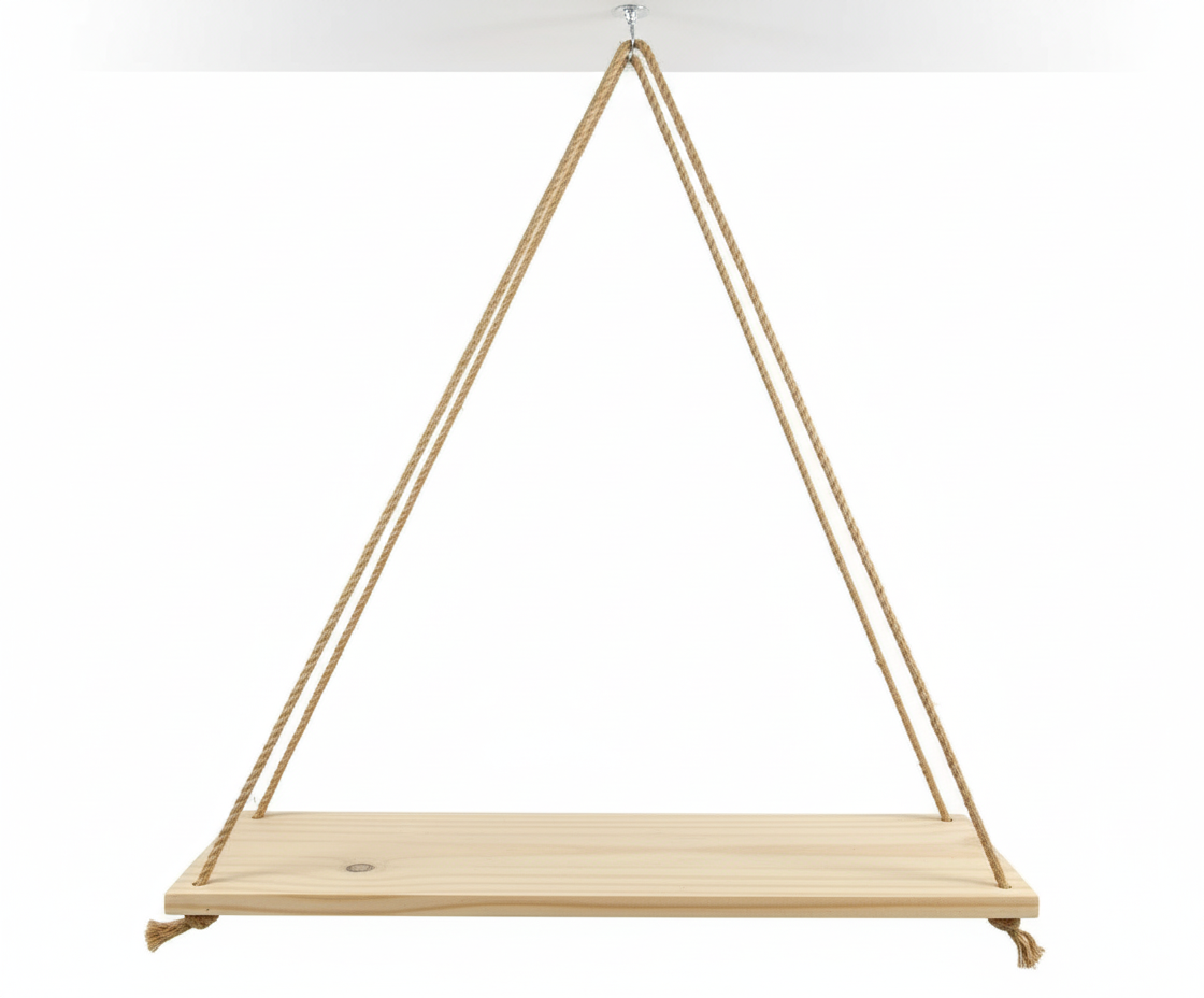 Wooden Rope Swing Wall Hanging